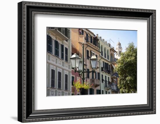 Italy, Liguria Province, Santa Margherita Ligure, pastel buildings-Alan Klehr-Framed Photographic Print