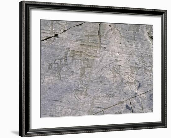 Italy, Lombardy, Brescia, National Park of Stone Carvings of Naquane, Camunian Rock Engravings-null-Framed Giclee Print