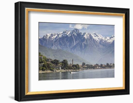 Italy, Lombardy, Lake Como, Northern Branch of Lake Como and the Town of Gravedona-ClickAlps-Framed Photographic Print