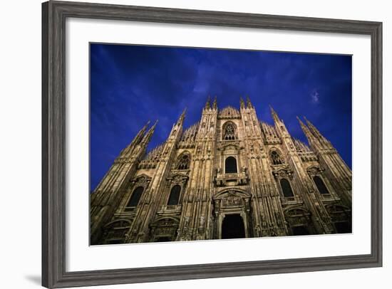 Italy, Lombardy, Milan, Duomo, Florence Cathedral at Dusk-Walter Bibikow-Framed Photographic Print