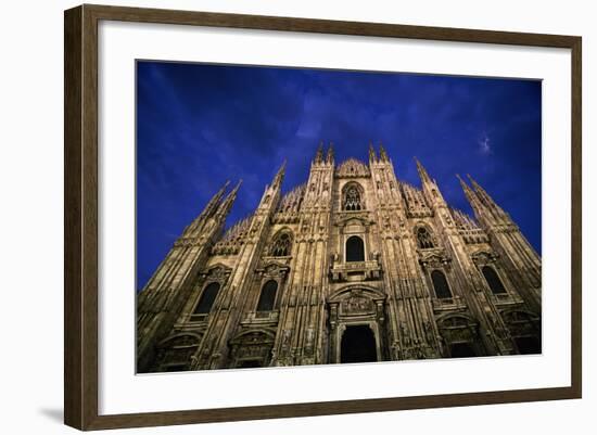 Italy, Lombardy, Milan, Duomo, Florence Cathedral at Dusk-Walter Bibikow-Framed Photographic Print