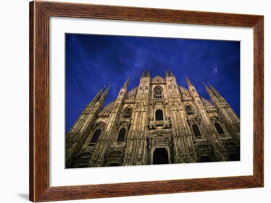 Italy, Lombardy, Milan, Duomo, Florence Cathedral at Dusk-Walter Bibikow-Framed Photographic Print