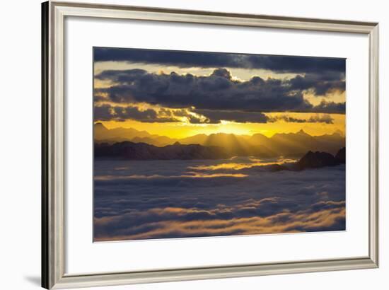 Italy, Lombardy, View of Monte Scorluzzo in to the Direction Engadin-Rainer Mirau-Framed Photographic Print