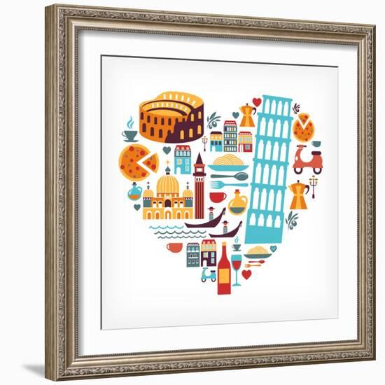 Italy Love - Heart-Marish-Framed Art Print