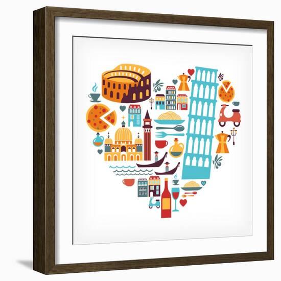 Italy Love - Heart-Marish-Framed Art Print