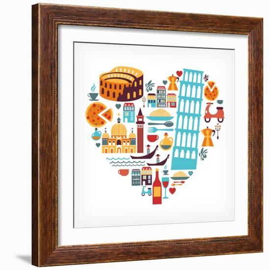 Italy Love - Heart-Marish-Framed Art Print