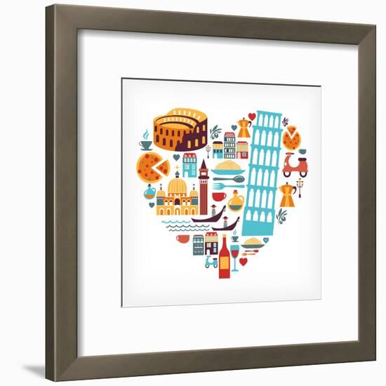 Italy Love - Heart-Marish-Framed Art Print