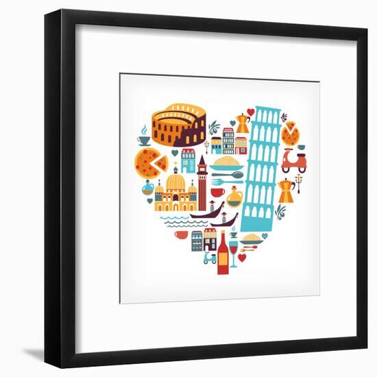 Italy Love - Heart-Marish-Framed Art Print