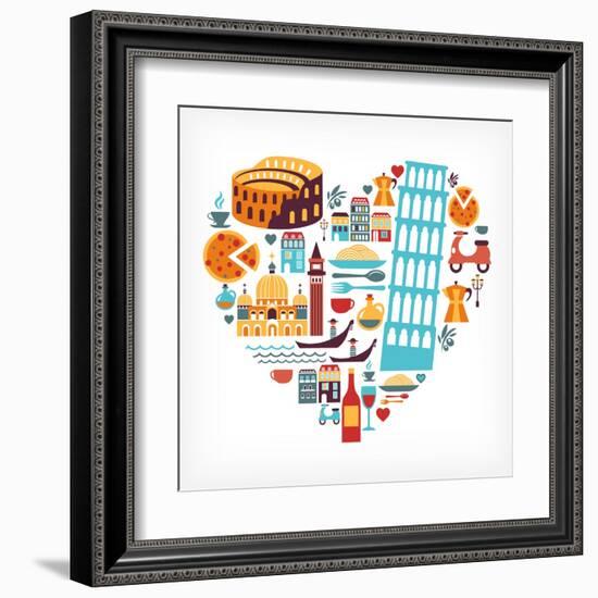 Italy Love - Heart-Marish-Framed Art Print