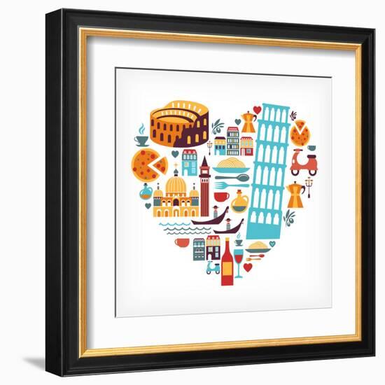 Italy Love - Heart-Marish-Framed Art Print