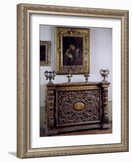 Italy, Mantua, Palazzo D'Arco, Altar Carved with Lateral Caryatids-Gian Lorenzo Bernini-Framed Giclee Print