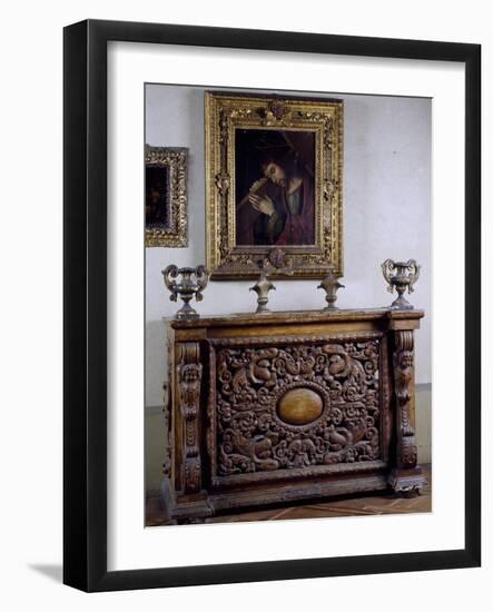 Italy, Mantua, Palazzo D'Arco, Altar Carved with Lateral Caryatids-Gian Lorenzo Bernini-Framed Giclee Print