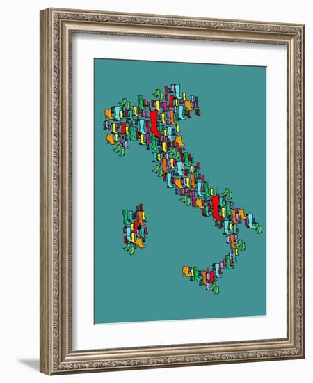 Italy Map 2-Mark Ashkenazi-Framed Giclee Print