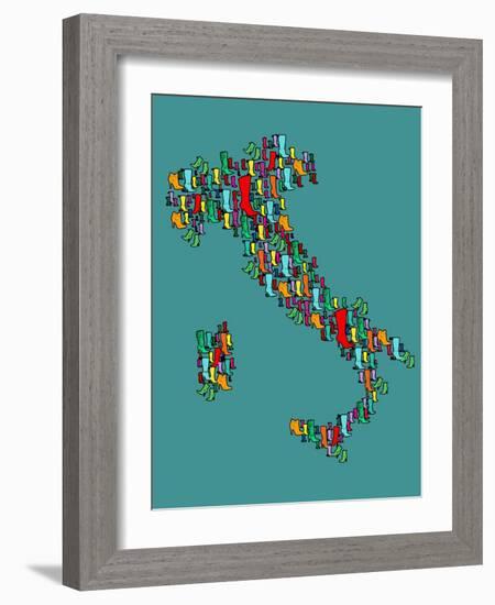 Italy Map 2-Mark Ashkenazi-Framed Giclee Print