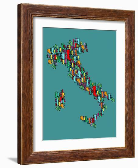 Italy Map 2-Mark Ashkenazi-Framed Giclee Print