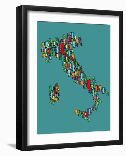 Italy Map 2-Mark Ashkenazi-Framed Giclee Print