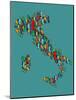 Italy Map 2-Mark Ashkenazi-Mounted Giclee Print