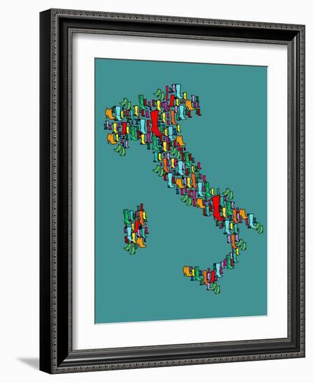 Italy Map 2-Mark Ashkenazi-Framed Giclee Print