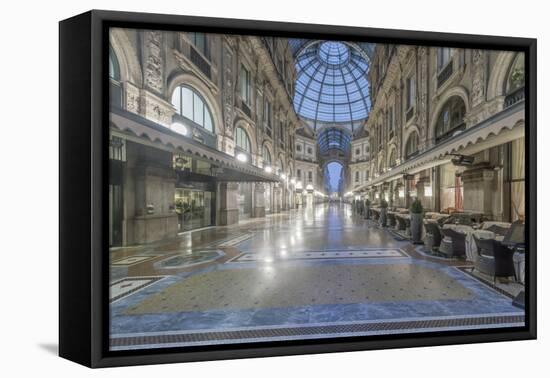 Italy, Milan, Galleria Vittorio Emanuele II at Dawn-Rob Tilley-Framed Premier Image Canvas