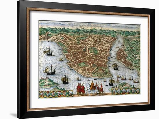 Italy, Milan, Perspective View of the City of Constantinpole-Georg Braun-Framed Giclee Print