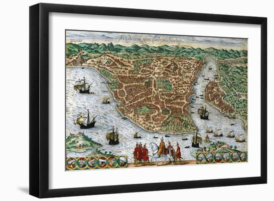 Italy, Milan, Perspective View of the City of Constantinpole-Georg Braun-Framed Giclee Print