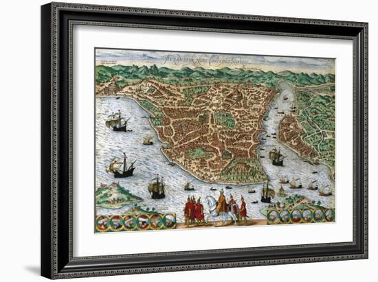 Italy, Milan, Perspective View of the City of Constantinpole-Georg Braun-Framed Giclee Print