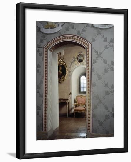 Italy, Morando Bolognini Castle, Mozza Tower, Throne Room with Entrance to Golden Salon-null-Framed Giclee Print