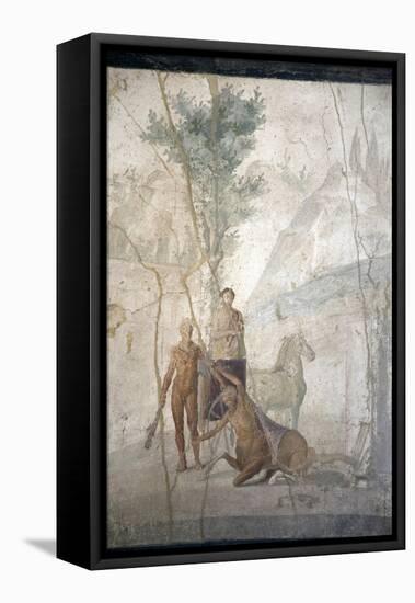 Italy, Naples, Naples Museum, from Pompeii, House of Jason (IX 5, 18), Heracles and Centaur-Samuel Magal-Framed Premier Image Canvas