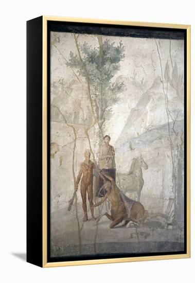 Italy, Naples, Naples Museum, from Pompeii, House of Jason (IX 5, 18), Heracles and Centaur-Samuel Magal-Framed Premier Image Canvas