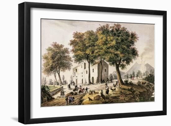 Italy, Naples, Vesuvius Observatory, Painting-null-Framed Giclee Print