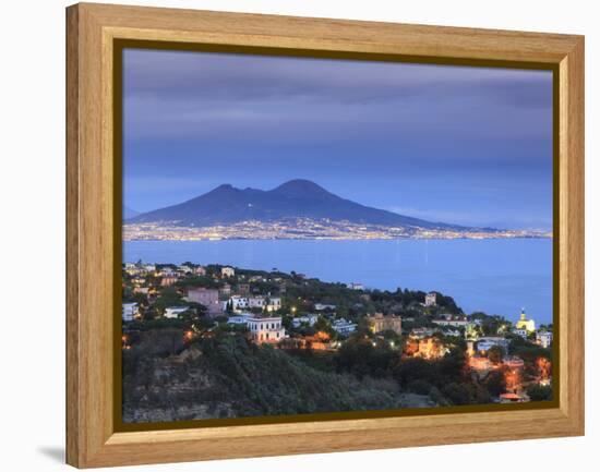 Italy, Naples, View of Naples, Posillipo Town and Mt. Vesuvius-Michele Falzone-Framed Premier Image Canvas