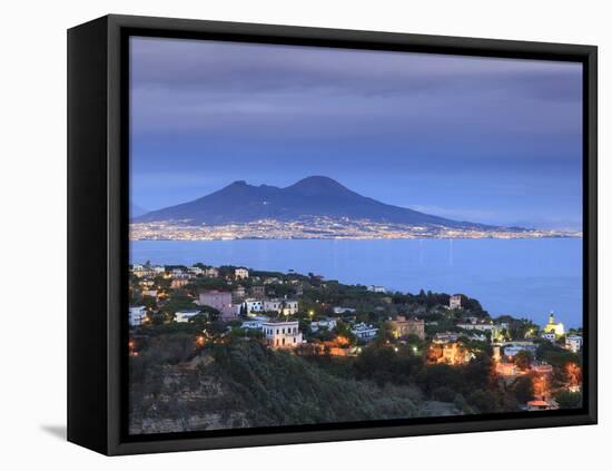 Italy, Naples, View of Naples, Posillipo Town and Mt. Vesuvius-Michele Falzone-Framed Premier Image Canvas