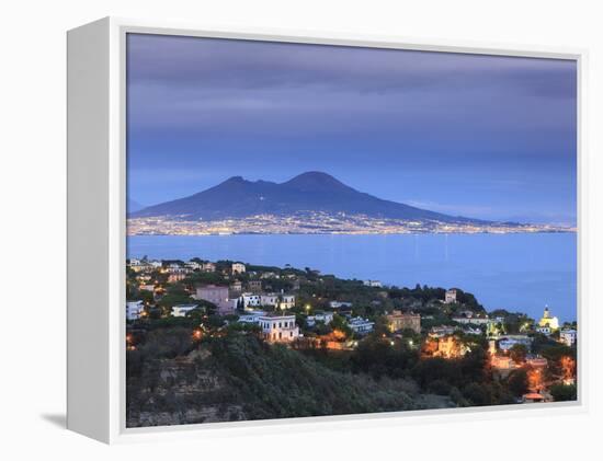 Italy, Naples, View of Naples, Posillipo Town and Mt. Vesuvius-Michele Falzone-Framed Premier Image Canvas