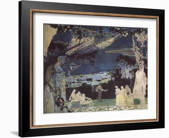 Italy. Night in Naples. Curtain Design for the Private Russian Opera, 1891-Mikhail Alexandrovich Vrubel-Framed Giclee Print