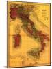 Italy - Panoramic Map-Lantern Press-Mounted Art Print