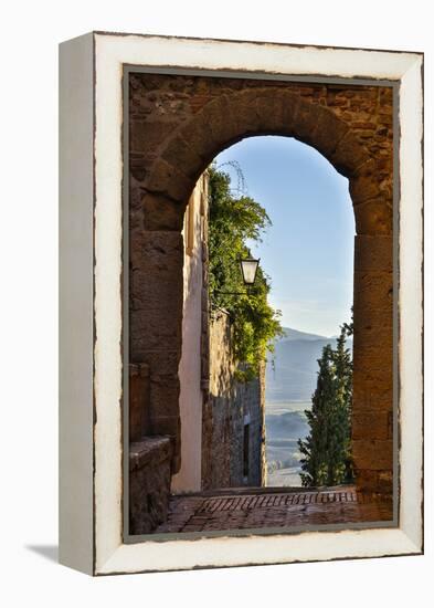 Italy, Pienza, Doorway to Tuscany-Hollice Looney-Framed Premier Image Canvas