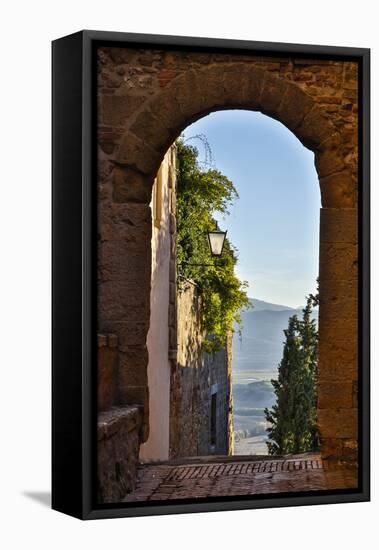 Italy, Pienza, Doorway to Tuscany-Hollice Looney-Framed Premier Image Canvas