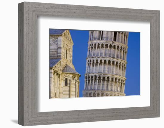 Italy, Pisa. Close-up of Leaning Tower and Pisa Cathedral-Jaynes Gallery-Framed Photographic Print