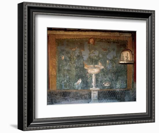 Italy. Pompeii. House of Venus. Fresco. Garden with Birds around the Fountain and Mask. 1st Century-null-Framed Giclee Print