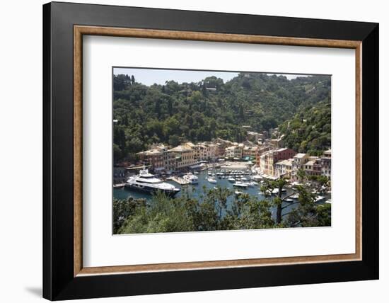 Italy, Province of Genoa, Portofino. Fishing village on the Ligurian Sea, overlooking harbor-Alan Klehr-Framed Photographic Print