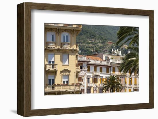 Italy, Province of Genoa, Rapallo. Colorful buildings in resort setting-Alan Klehr-Framed Photographic Print