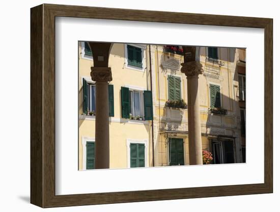 Italy, Province of Genoa, Rapallo. Colorful buildings in resort setting-Alan Klehr-Framed Photographic Print