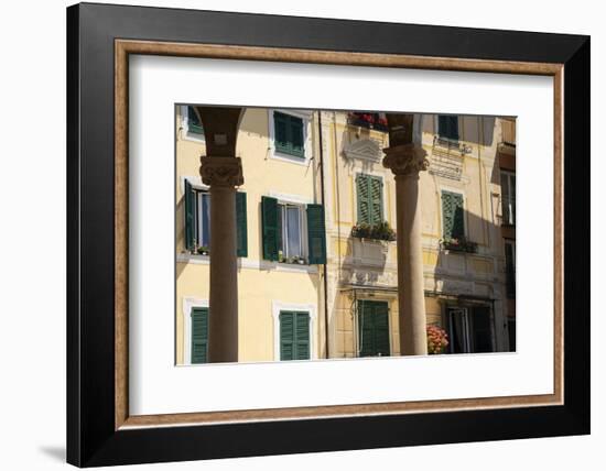 Italy, Province of Genoa, Rapallo. Colorful buildings in resort setting-Alan Klehr-Framed Photographic Print