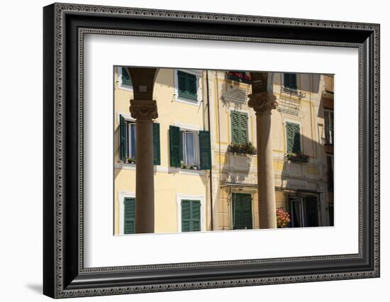 Italy, Province of Genoa, Rapallo. Colorful buildings in resort setting-Alan Klehr-Framed Photographic Print