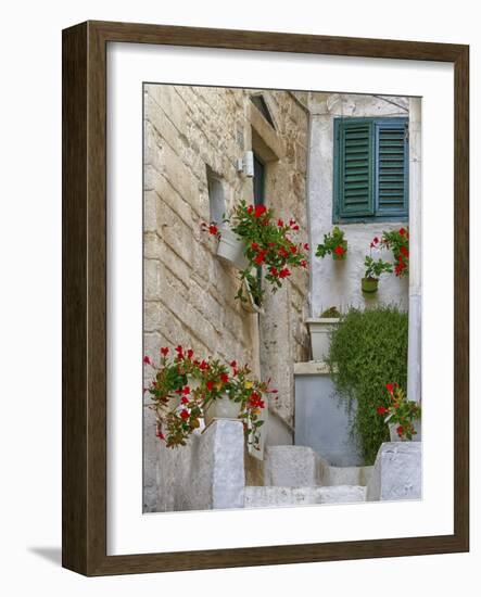 Italy, Puglia, Brindisi, Itria Valley, Ostuni. Old town of Ostuni.-Julie Eggers-Framed Photographic Print