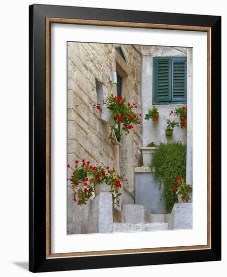 Italy, Puglia, Brindisi, Itria Valley, Ostuni. Old town of Ostuni.-Julie Eggers-Framed Photographic Print