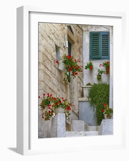 Italy, Puglia, Brindisi, Itria Valley, Ostuni. Old town of Ostuni.-Julie Eggers-Framed Photographic Print