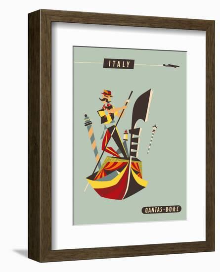 Italy - Qantas and BOAC Airlines - Venice - Gondola-Harry Rogers-Framed Art Print