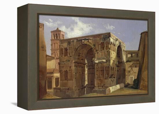 Italy, Rome, Arch of Janus at Foot of Via Velabro-Ippolito Caffi-Framed Premier Image Canvas