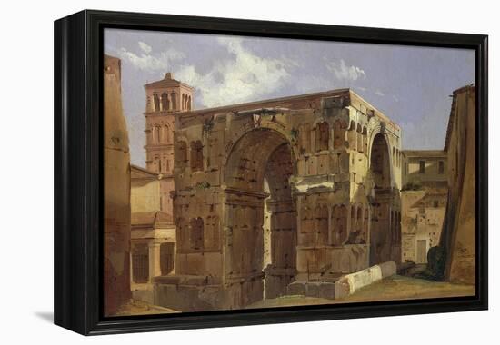 Italy, Rome, Arch of Janus at Foot of Via Velabro-Ippolito Caffi-Framed Premier Image Canvas